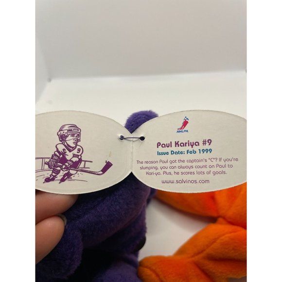 lot of 2 Salvino's Bammers Eric Lindros #88 1999, aul Kariya Salvinos #9 - Picture 12 of 12